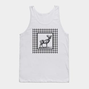 Vintage Stag on Plaid Tank Top